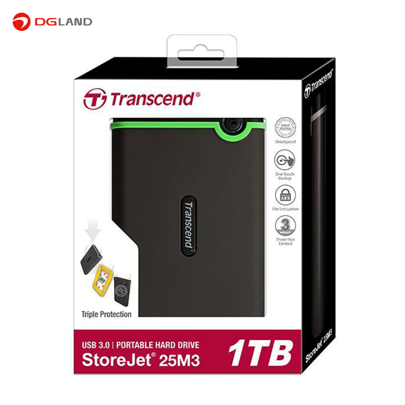 هارد اکسترنال ترنسند مدل StoreJet 25M3 ظرفیت 1 ترابایت