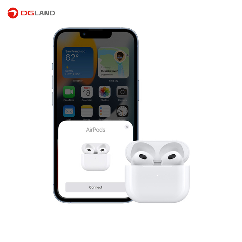 هدفون بلوتوثی اپل مدل AirPods 3 همراه با محفظه شارژ 