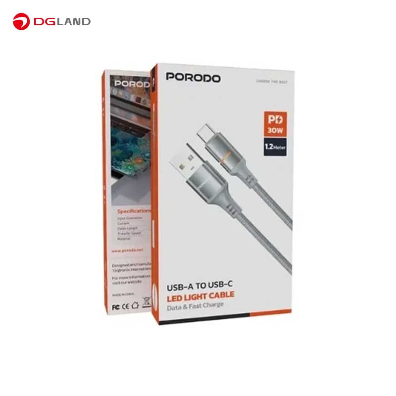 کابل شارژ USB-A to Lightning پرودو Porodo مدل PD-CBL0027 کابل شارژ USB-A to Lightning پرودو Porodo مدل PD-CBL0027