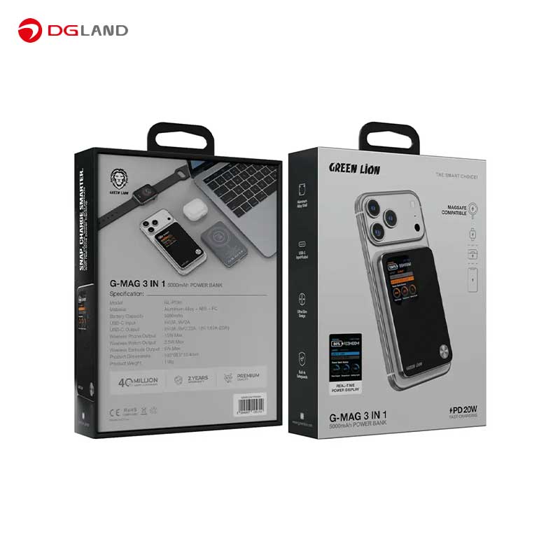 پاور بانک 20 وات گرین لاین مدل G-Mag GNMG3N1PB10 ظرفیت 10000 میلی آمپر ساعت پاور بانک 20 وات گرین لاین مدل G-Mag GNMG3N1PB10 ظرفیت 10000 میلی آمپر ساعت