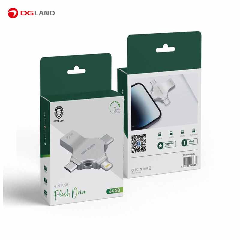 فلش مموری 4 کاره گرین لاین مدل Green Lion 4in1 GN4IN1USB64SL ظرفیت 64 گیگابایت فلش مموری 4 کاره گرین لاین مدل Green Lion 4in1 GN4IN1USB64SL ظرفیت 64 گیگابایت