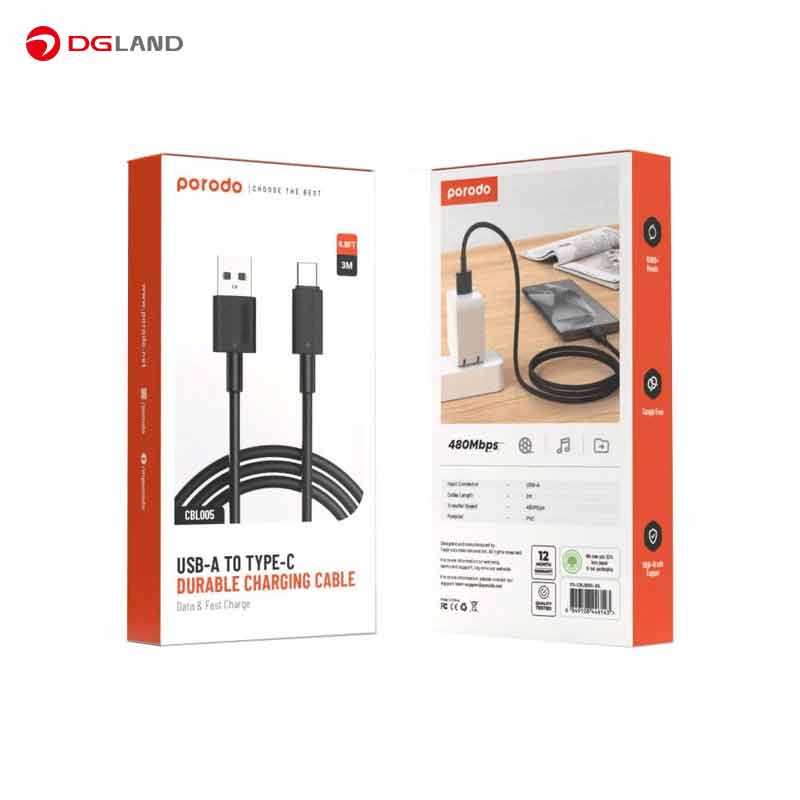 کابل شارژ تایپ سی به یو اس بی پرودو مدل PD-CBL0005 کابل شارژ تایپ سی به یو اس بی پرودو مدل PD-CBL0005