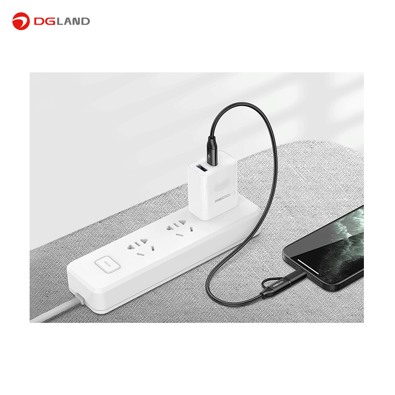کابل فست شارژر 2 در 1 رسی Recci RTC-P03CC 2in1 PD fast charging data cable کابل فست شارژر 2 در 1 رسی Recci RTC-P03CC 2in1 PD fast charging data cable
