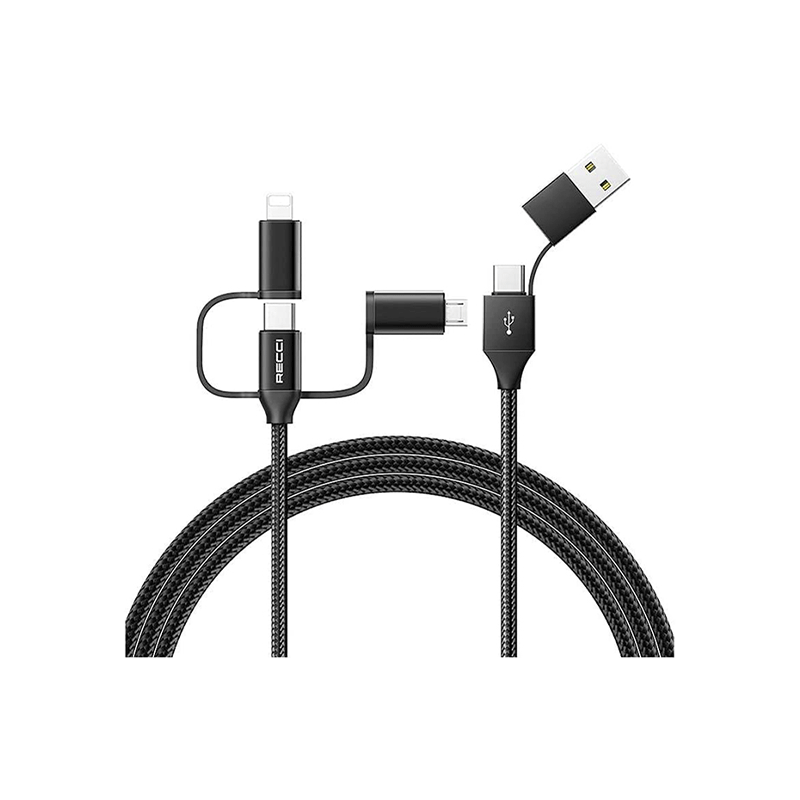 کابل چند سر فست شارژر 6 در 1 رسی Recci - Rtc-T07 6 in 1 Data Cable کابل چند سر فست شارژر 6 در 1 رسی Recci - Rtc-T07 6 in 1 Data Cable