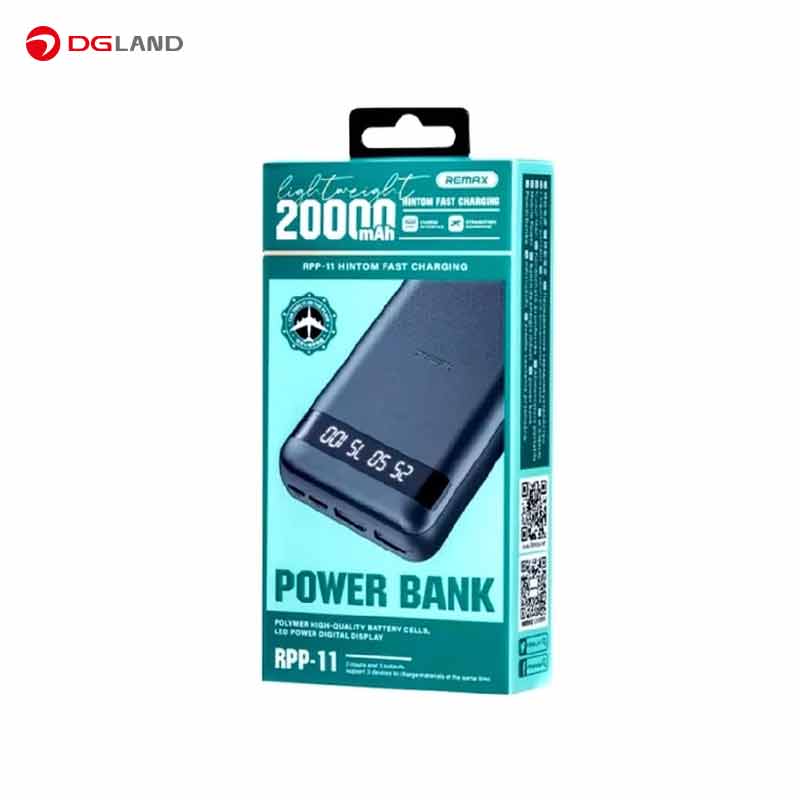 پاوربانک ریمکس مدل RPP 11 ظرفیت 20000 میلی آمپر ساعت پاوربانک ریمکس مدل RPP 11 ظرفیت 20000 میلی آمپر ساعت
