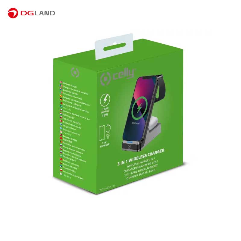 پایه شارژ بی سیم مغناطیسی سلی مدل WLSTAND3IN1 پایه شارژ بی سیم مغناطیسی سلی مدل WLSTAND3IN1