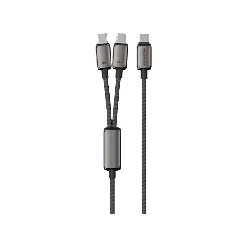 کابل شارژ تایپ سی به تایپ سی پاورولوژی مدل Zinco Series 2-IN-1 Dual PWDC100D