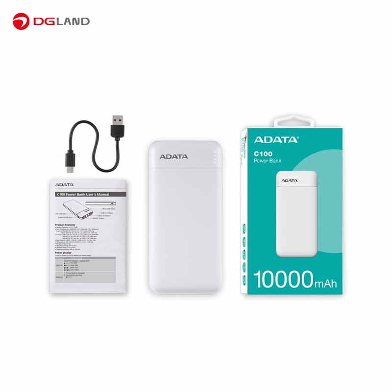 پاوربانک ای دیتا مدل C100 ظرفیت 10000 میلی آمپر ساعت پاوربانک ای دیتا مدل C100 ظرفیت 10000 میلی آمپر ساعت