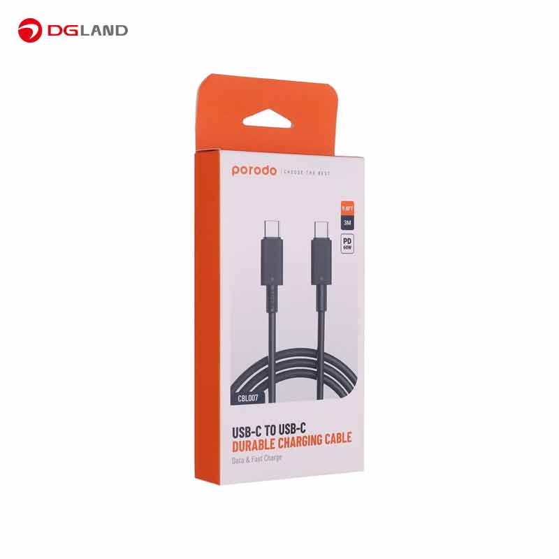 کابل تبدیل USB-C پرودو مدل CBL007 طول 3 متر کابل تبدیل USB-C پرودو مدل CBL007 طول 3 متر